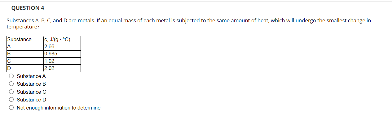 Solved Substances A, B, C, And D Are Metals. If An Equal 