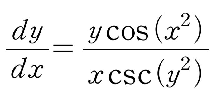 Solved dy dx y cos (x2) 2 X CSC(y c(32) | Chegg.com