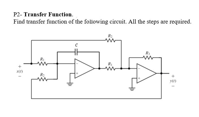 Solved P2- Transfer Function. Find transfer function of the | Chegg.com