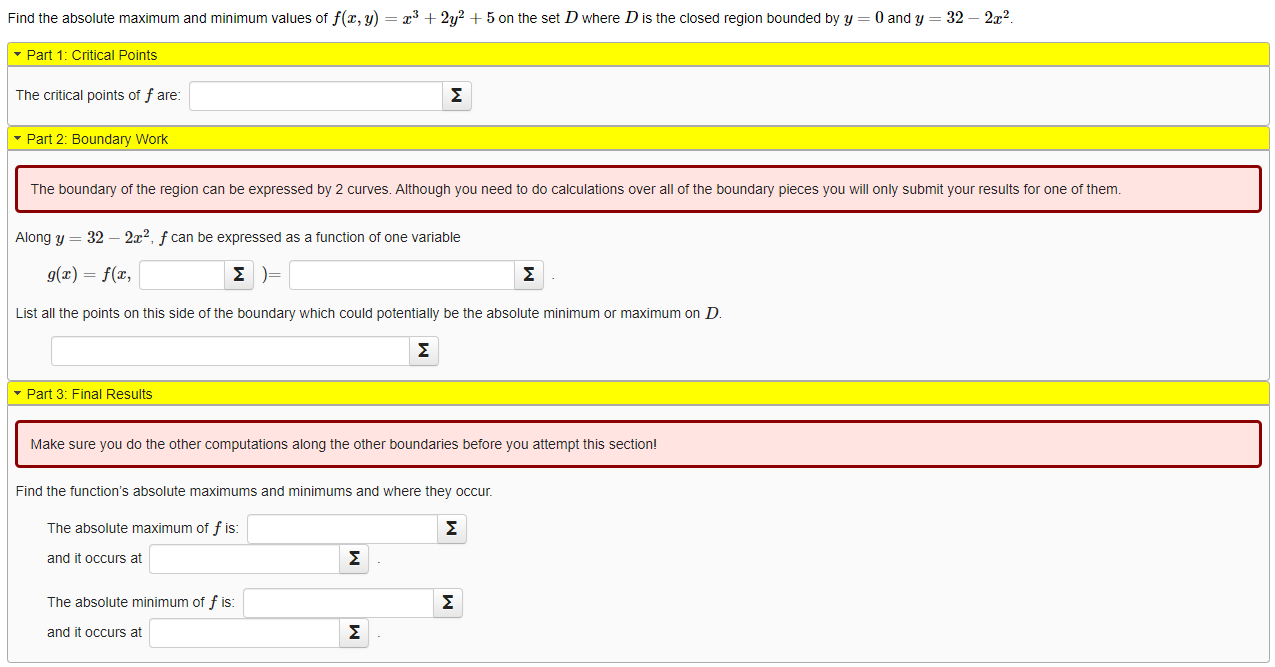 Solved Find the absolute maximum and minimum values of | Chegg.com