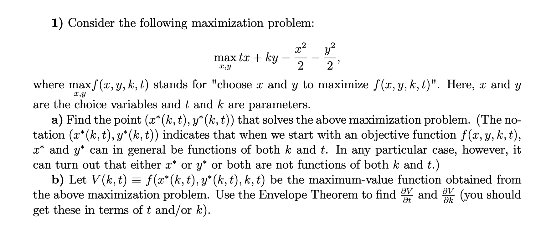Solved 1) Consider the following maximization problem: JE 콤 | Chegg.com