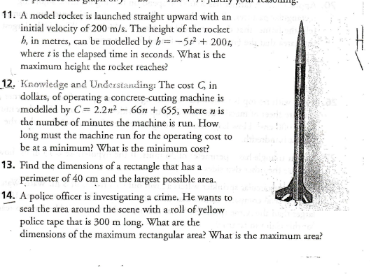 Solved 11. A model rocket is launched straight upward with | Chegg.com
