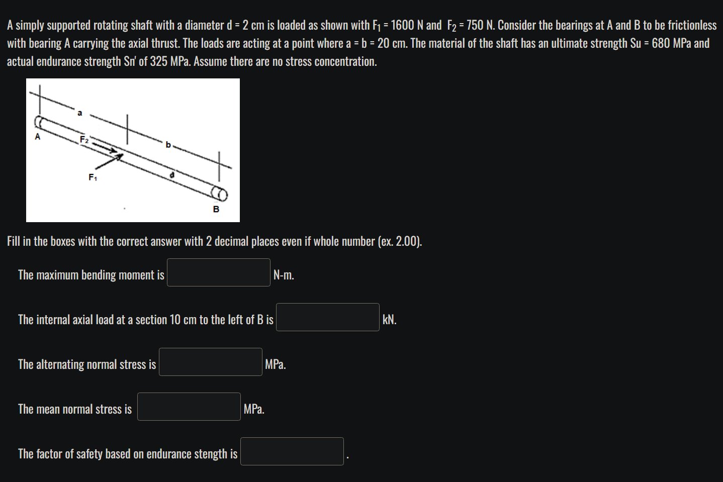 a-simply-supported-rotating-shaft-with-a-diameter-chegg