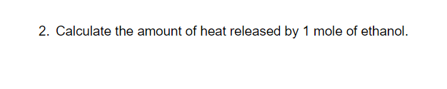 molar heat of combustion of ethanol experiment