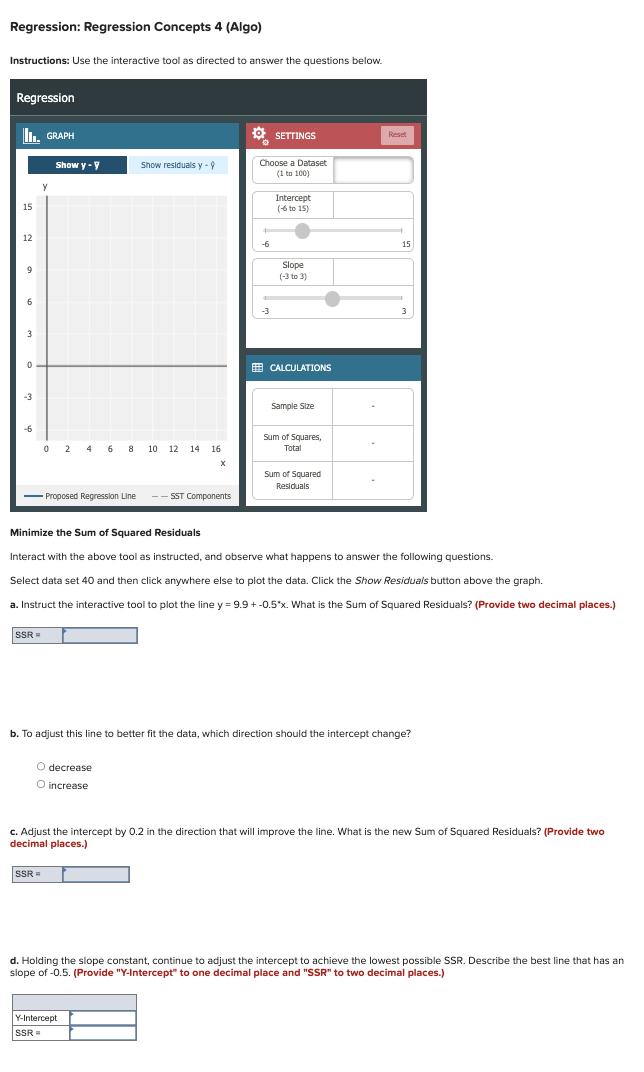 Solved Regression: Regression Concepts 4 (Algo) | Chegg.com