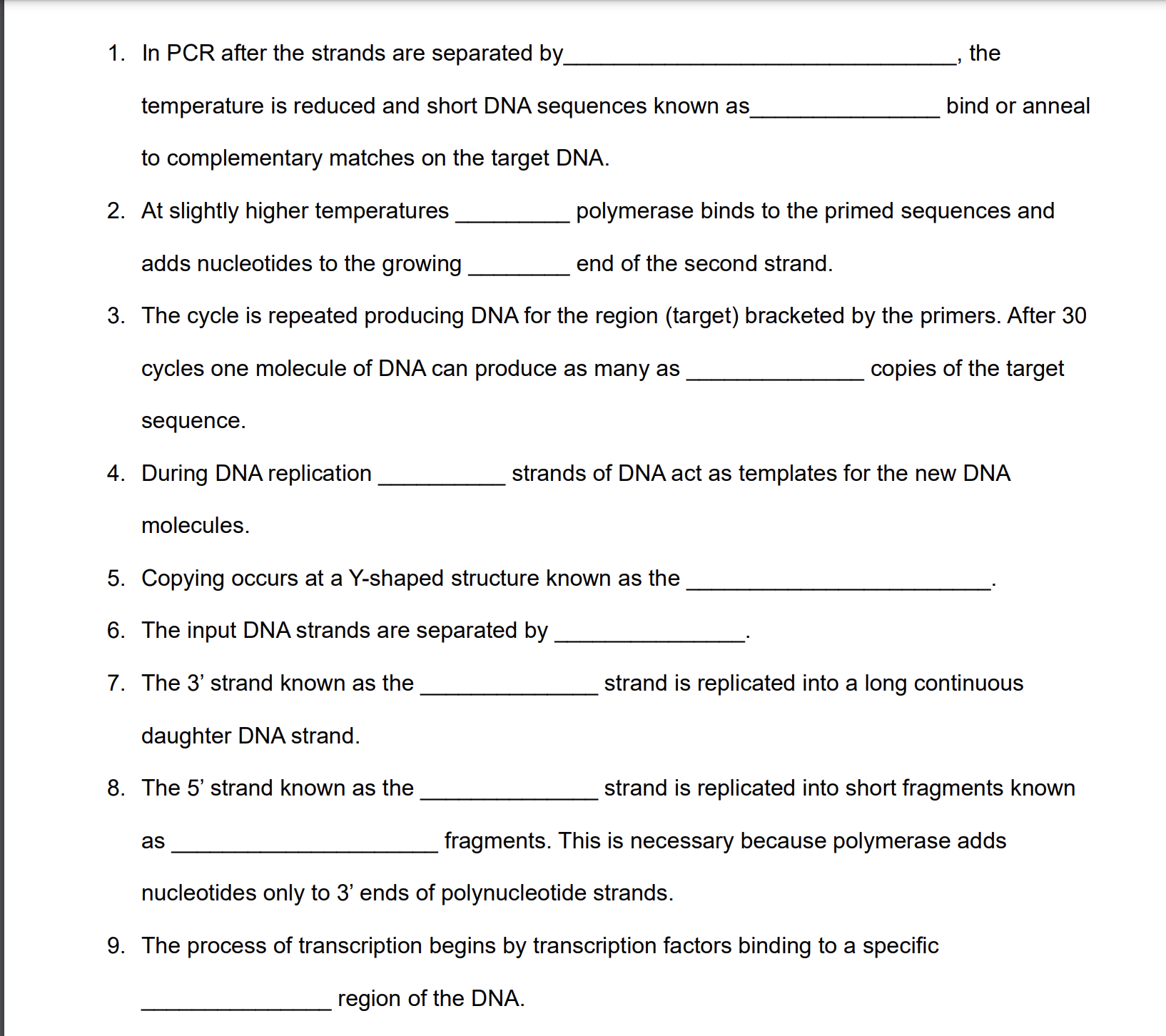 Solved 1. In Pcr After The Strands Are Separated By , The 