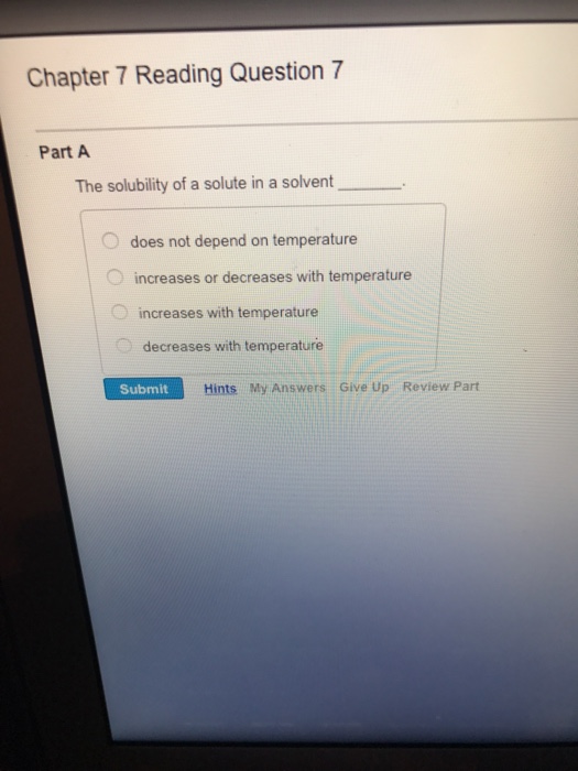 Solved The Solubility Of A Solute In A Solvent _____. Does | Chegg.com