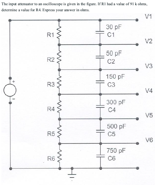 Solved The input attenuator to an oscilloscope is given in