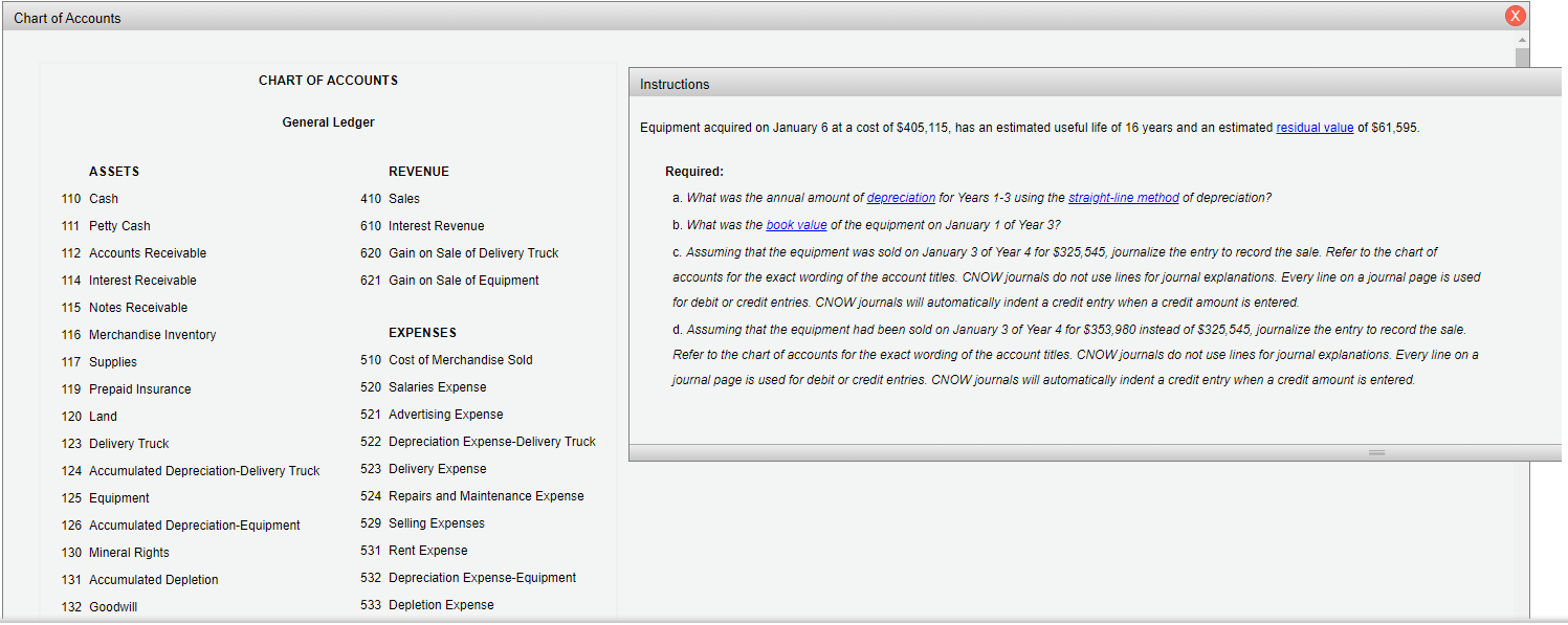 Solved Chart of Accounts Х CHART OF ACCOUNTS Instructions | Chegg.com