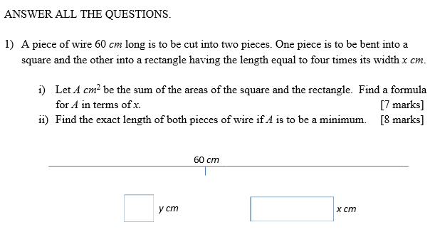 Solved ANSWER ALL THE QUESTIONS. 1) A piece of wire 60 cm | Chegg.com