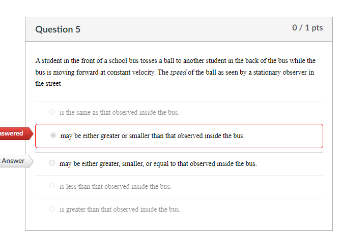 Solved Question 5 0 / 1 pts A student in the front of a Chegg com