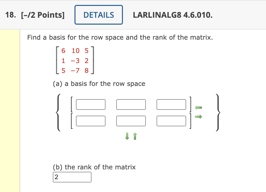 Solved Find a basis for the row space and the rank of the | Chegg.com