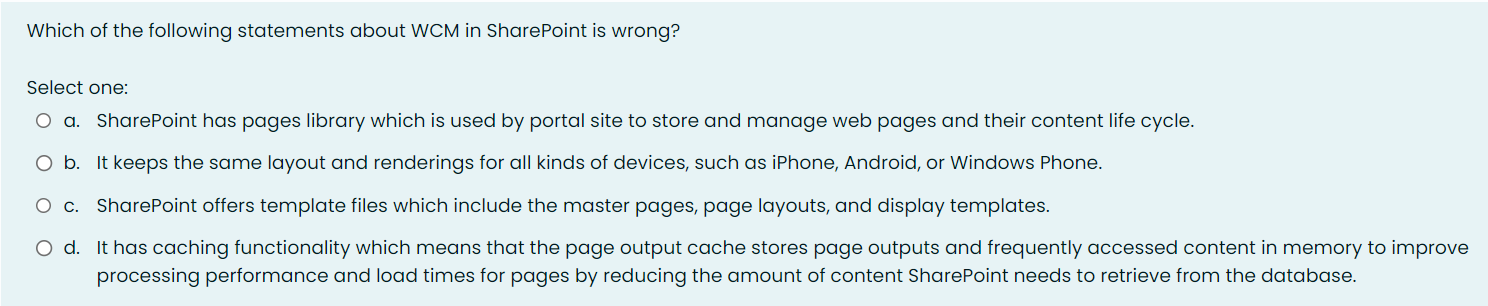 Solved Which of the following statements about WCM in | Chegg.com
