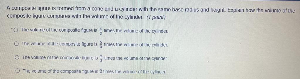 Solved A composite figure is formed from a cone and a | Chegg.com
