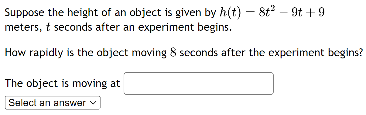 Solved Suppose the height of an object is given by | Chegg.com