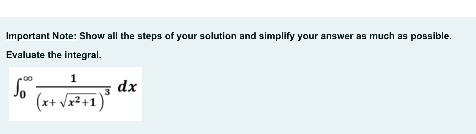 Solved Important Note: Show all the steps of your solution | Chegg.com