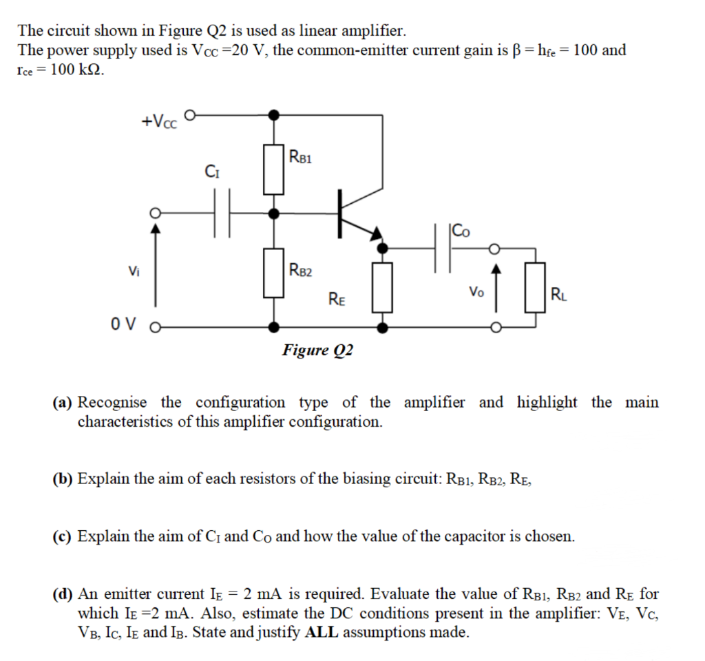 Solved The circuit shown in Figure Q2 is used as linear | Chegg.com