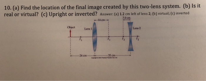 Solved 10. (a) Find the location of the final image created | Chegg.com
