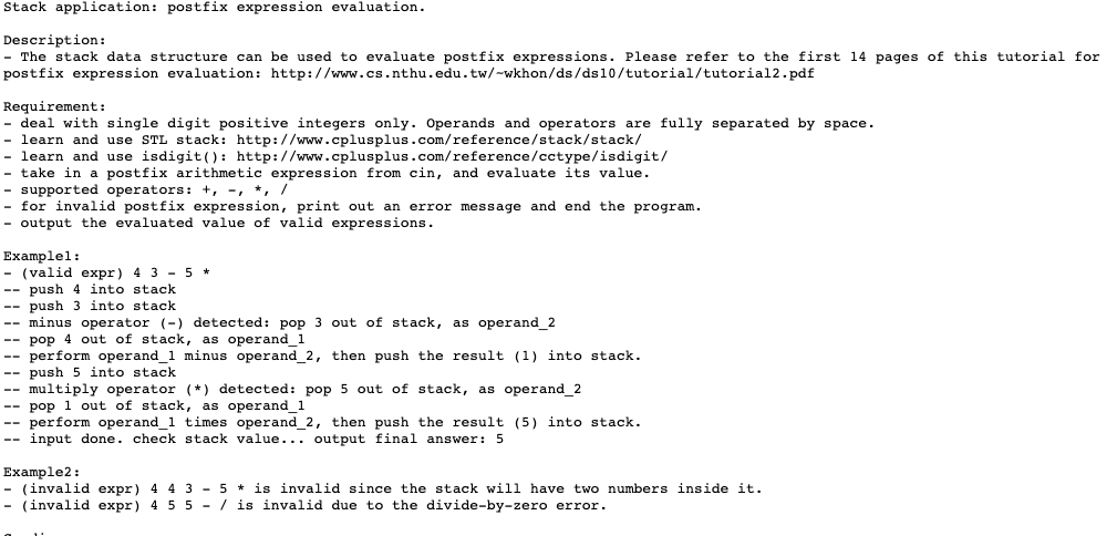 evaluation of postfix expression using stack in data structure