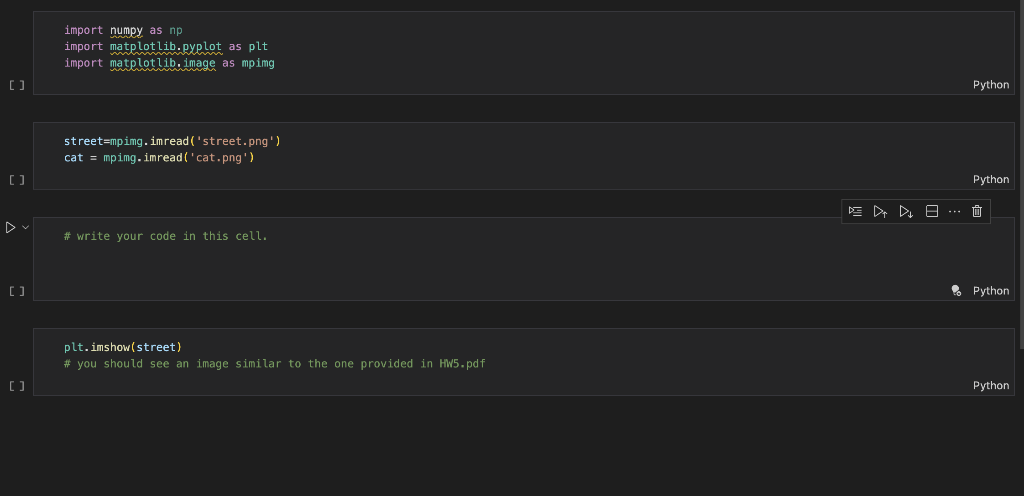 Solved Problem 1 Cat in street(45 pts): for Python 3.9 Fill | Chegg.com