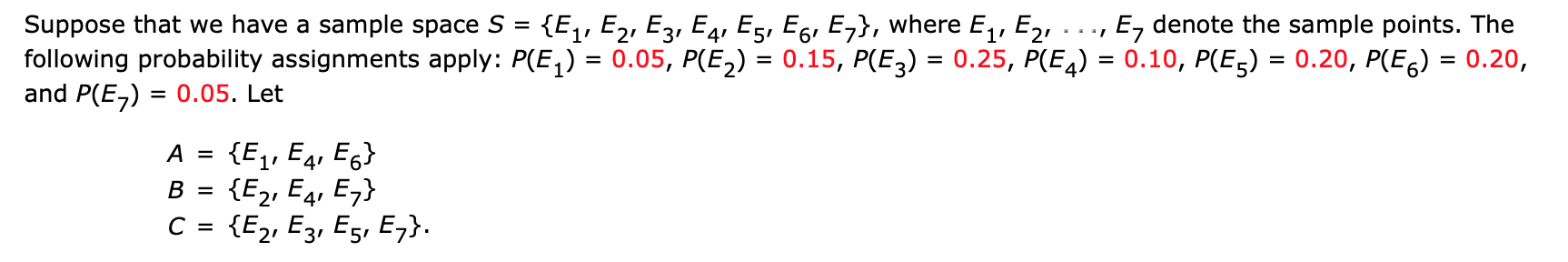 Solved = = = = = Suppose that we have a sample space S = | Chegg.com