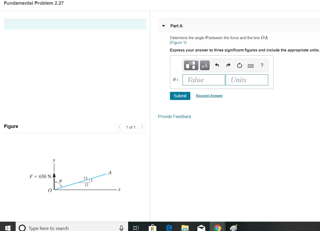 Solved Fundamental Problem 2.27 Part A Determine the angle θ | Chegg.com