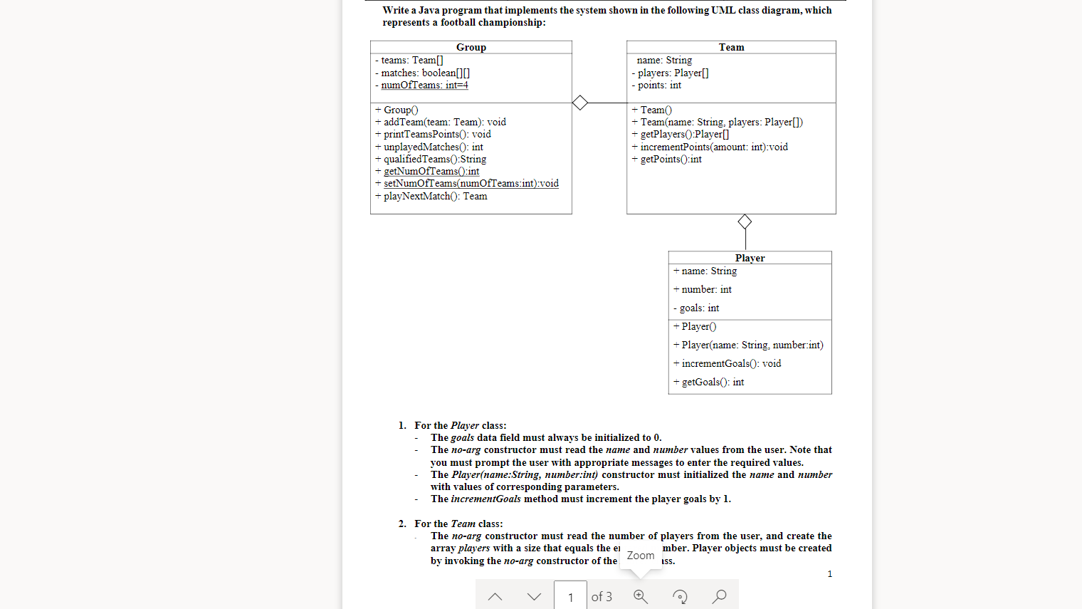 Solved Write a Java program that implements the system shown | Chegg.com