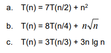 Solved 7. Using The Master Method, What Conclusion Can Be | Chegg.com