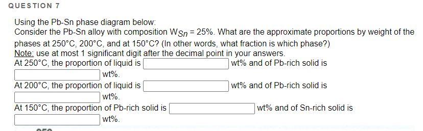 Solved 5 poi QUESTION 4 Use the Pb-Sn diagram in the figure | Chegg.com