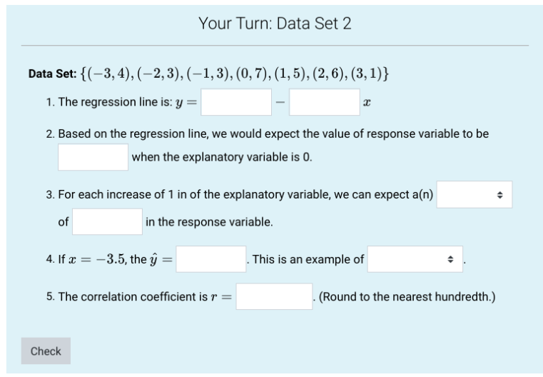 Solved Your Turn: Data Set 2 Data Set: {(-3, 4), (–2,3), | Chegg.com