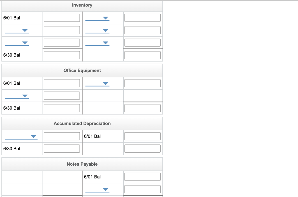 Solved The following are selected accounts and account
