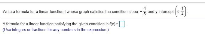Solved Write a formula for a linear function f whose graph | Chegg.com