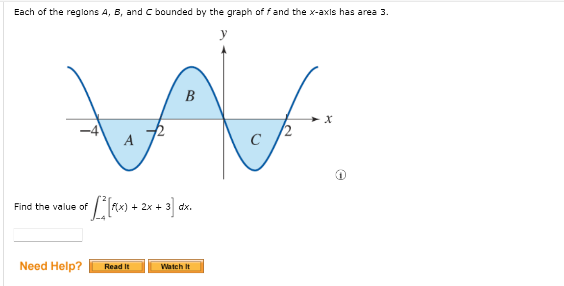 Solved Each of the regions A, B, and C bounded by the graph | Chegg.com