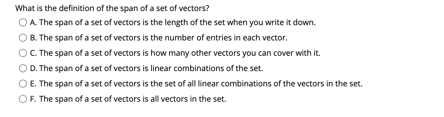 span of vectors definition