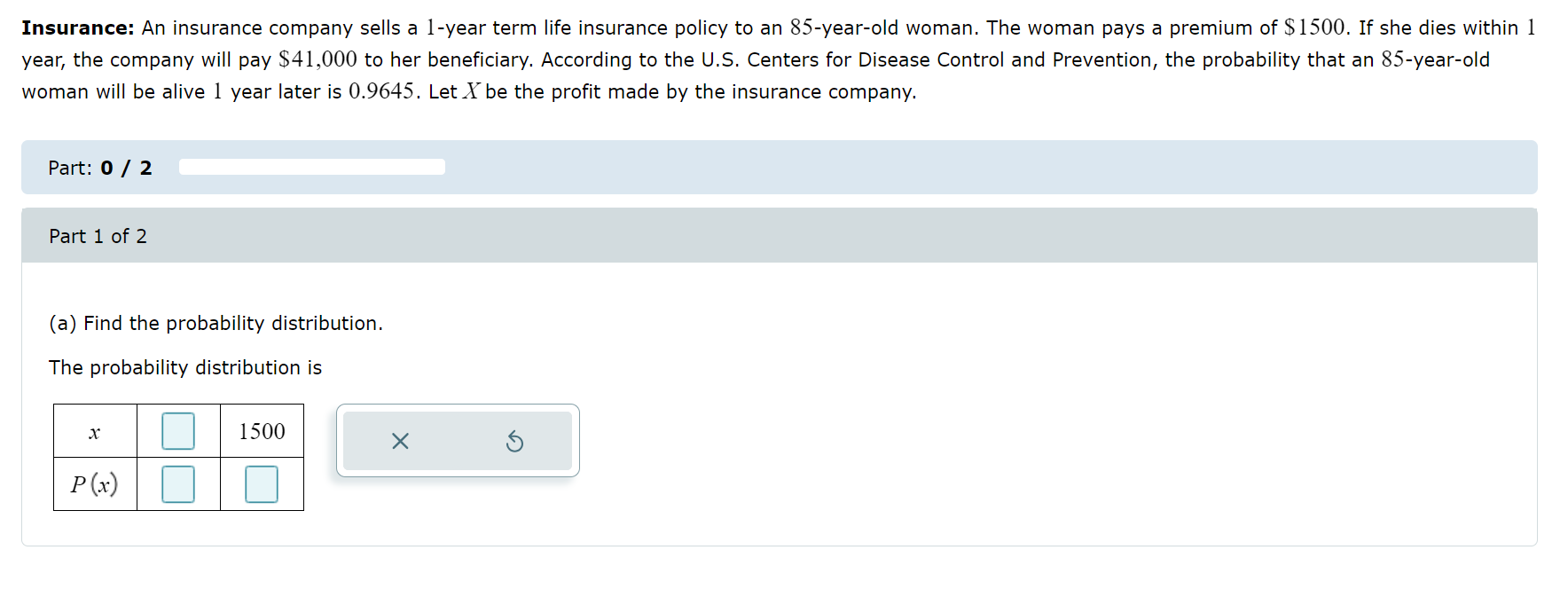 Solved Insurance: An insurance company sells a 1 -year term | Chegg.com