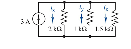Solved A. Use Current division to solve for the 3 unknown | Chegg.com