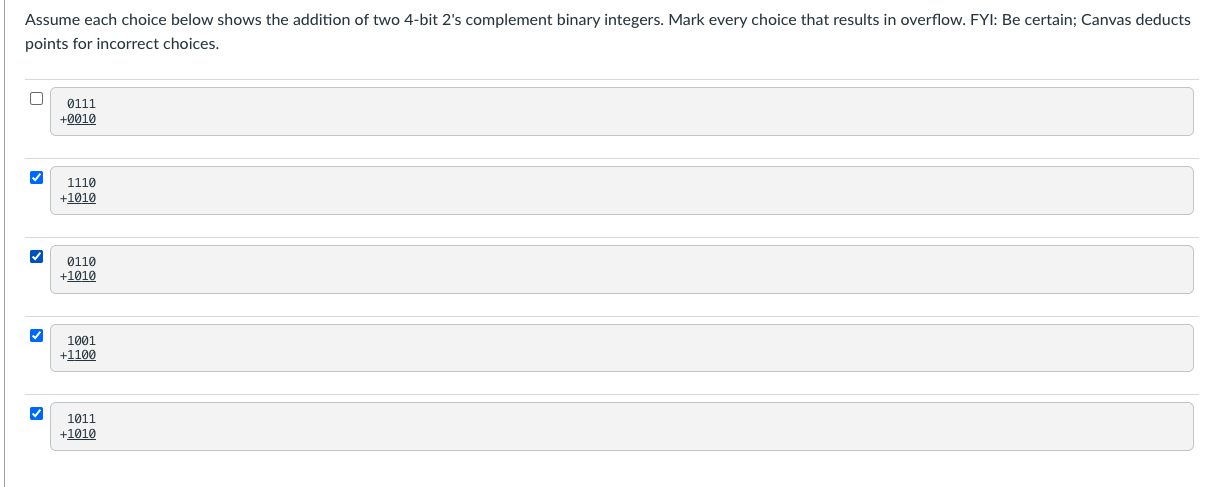 Solved Question 7 4 pts Determine if each of the following | Chegg.com