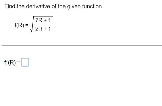 Solved Find the derivative of the function below by using | Chegg.com