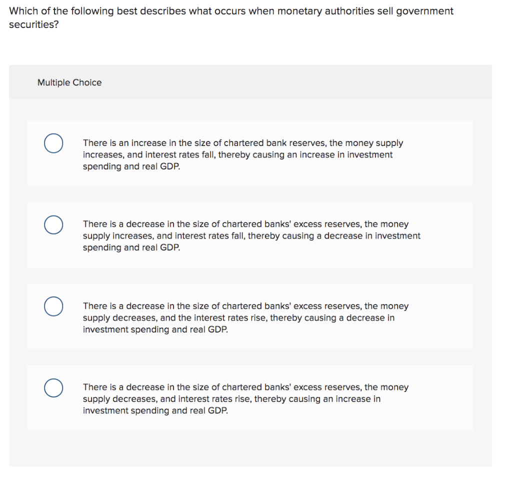 Solved Which of the following best describes what occurs | Chegg.com