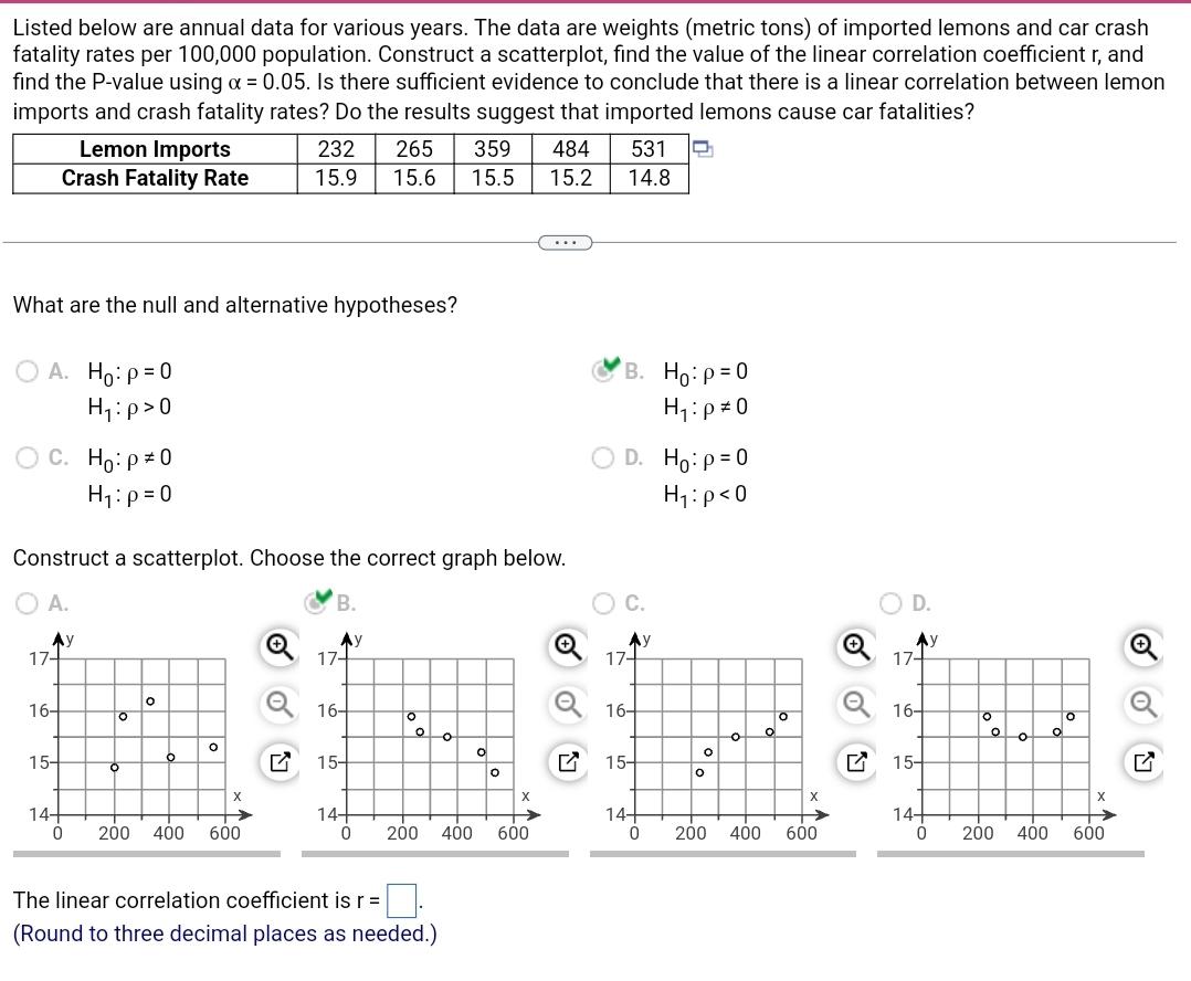 Solved A. Calculate "r" B. Calculate The Test Statistic | Chegg.com