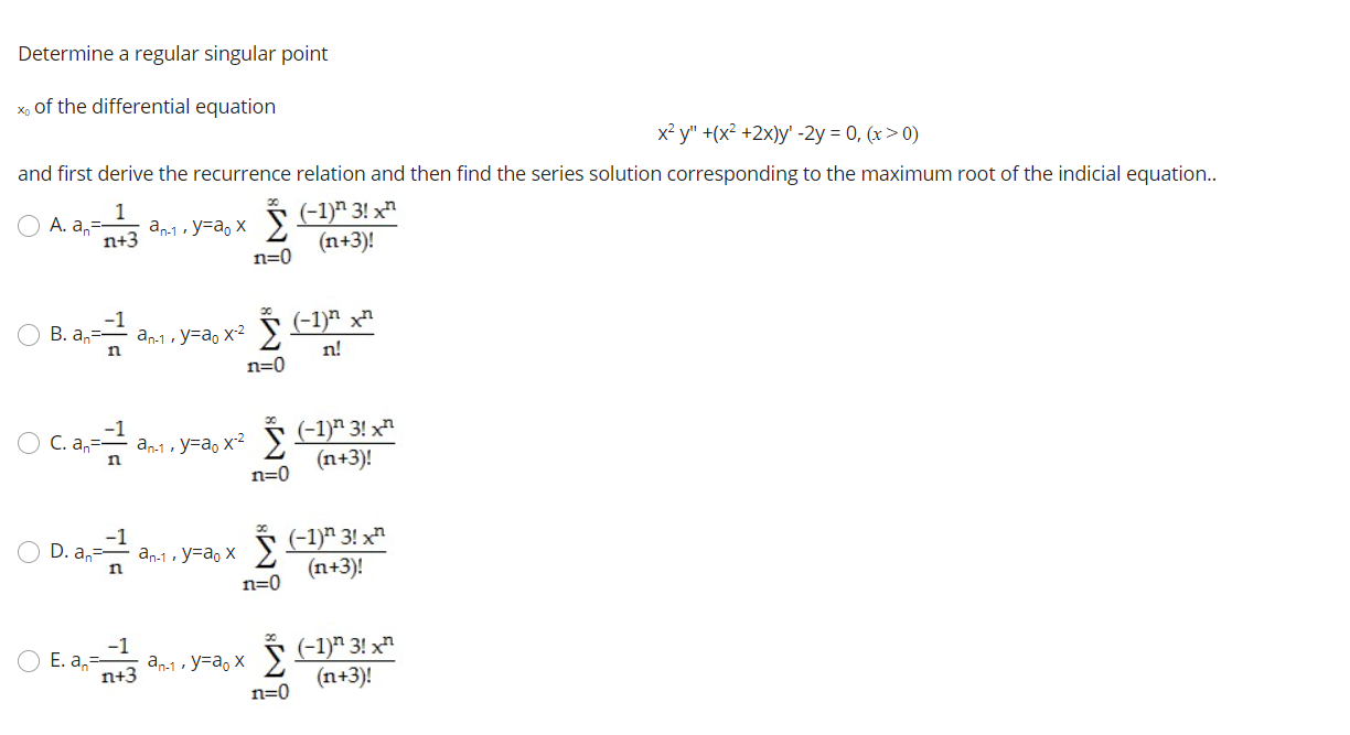 Solved Determine a regular singular point x of the | Chegg.com