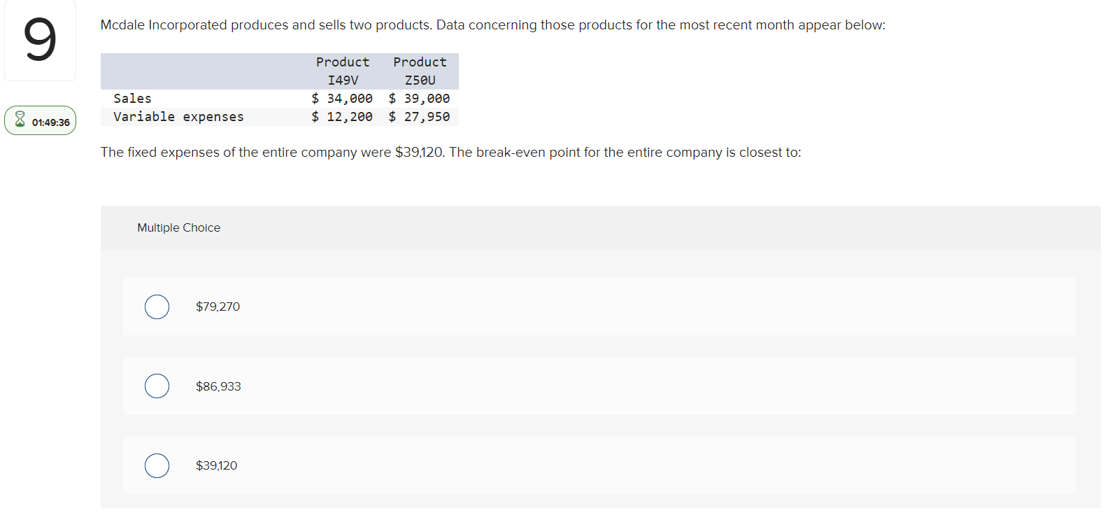 Solved Mcdale Incorporated produces and sells two products. | Chegg.com