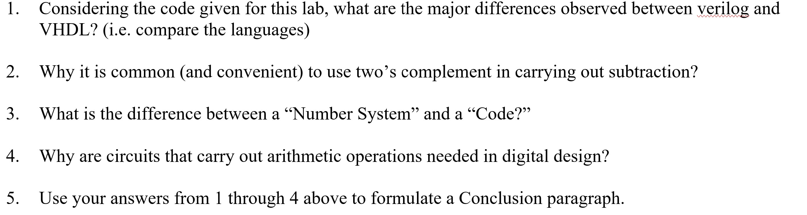 Solved 1. Considering the code given for this lab, what are | Chegg.com
