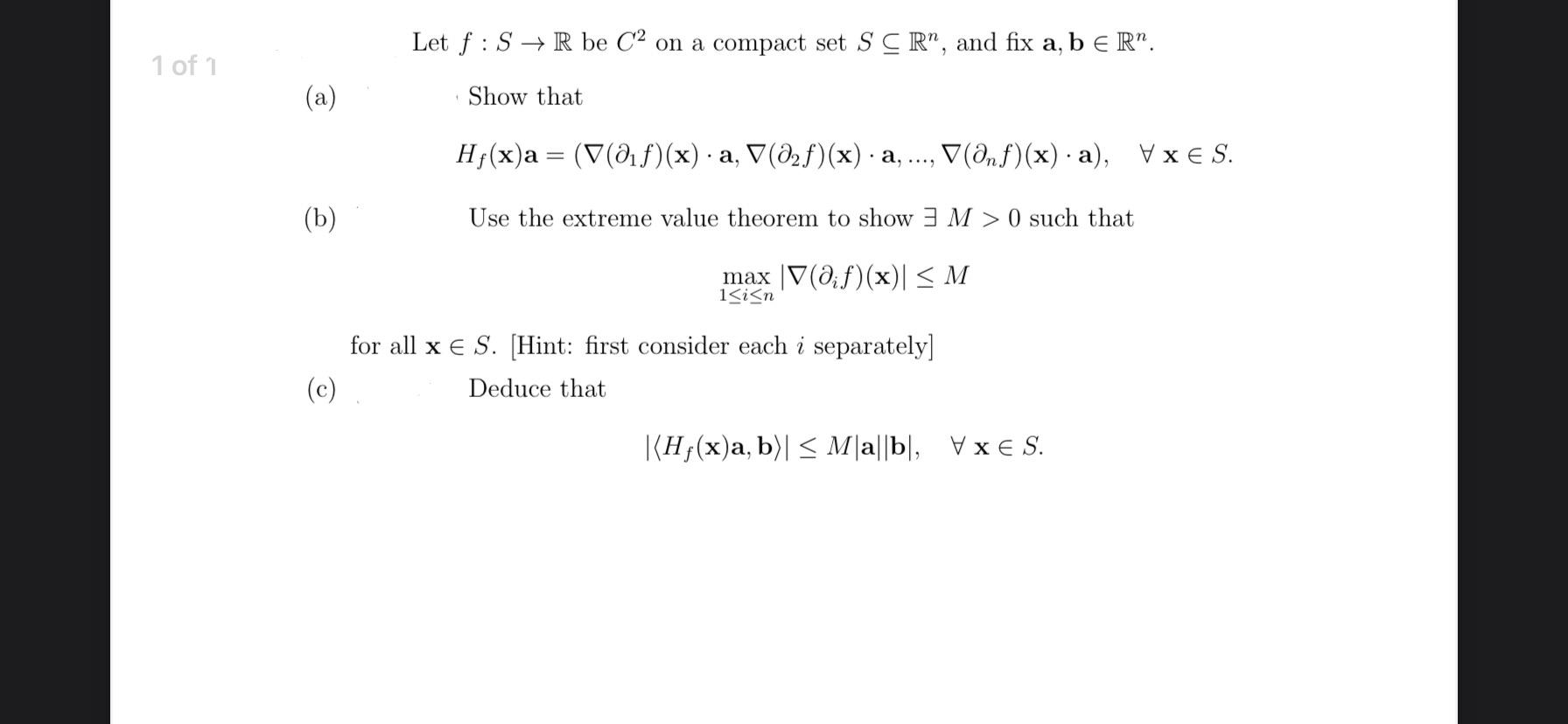 Let F S R Be C2 On A Compact Set S Cr And Fix A Chegg Com