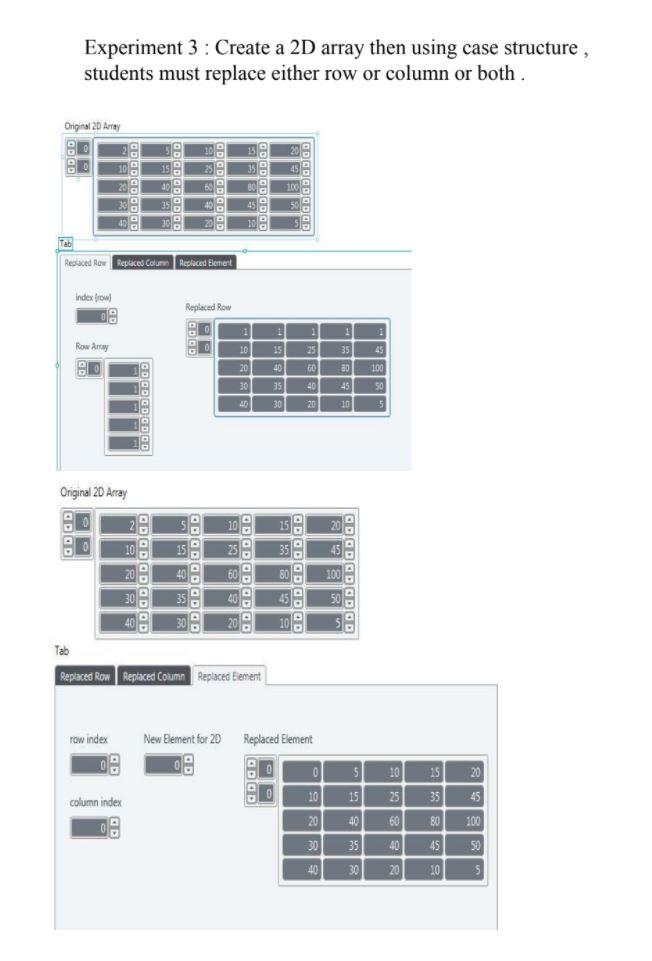 Experiment 3 : Create a 2D array then using case | Chegg.com