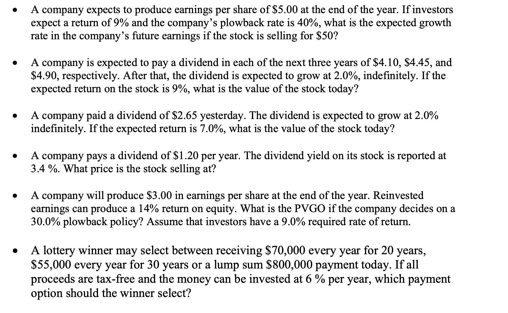 Solved - A company expects to produce earnings per share of | Chegg.com