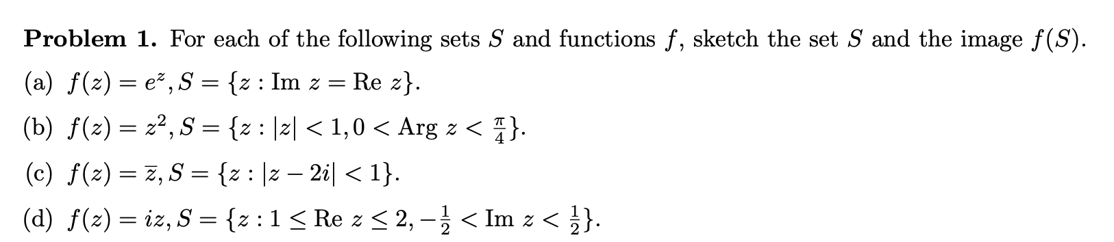 Solved = Problem 1. For each of the following sets S and | Chegg.com