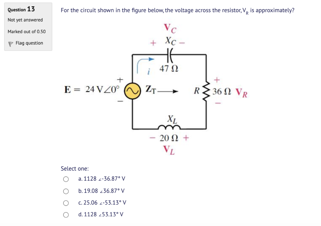 Solved Question 13 For the circuit shown in the figure | Chegg.com