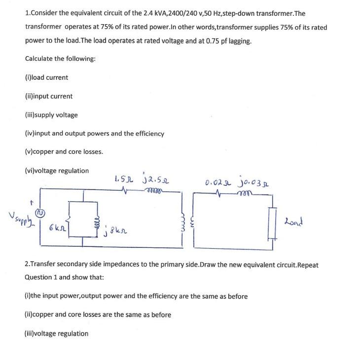 Solved 1.Consider the equivalent circuit of the | Chegg.com