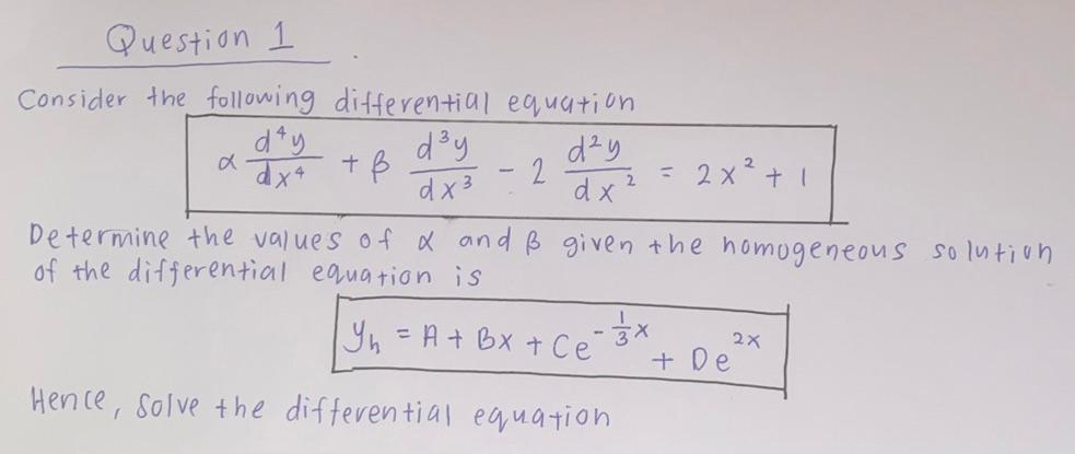 Solved Question 1 Consider The Following Differential | Chegg.com